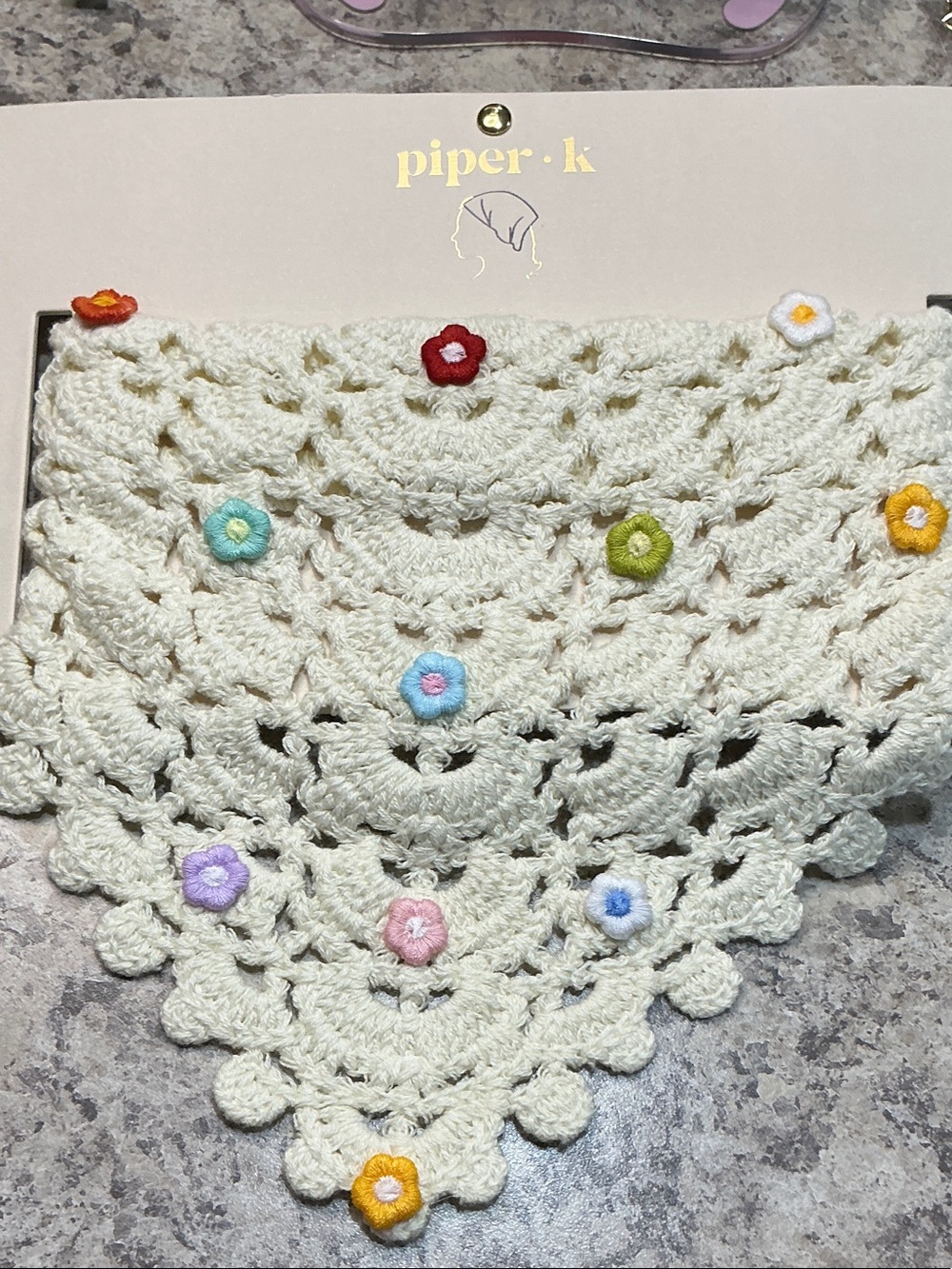 Piper-K Cream Hair Bandana with Tiny Flower Embellishments Absolutely gorgeous 😍 - Picture 3 of 3